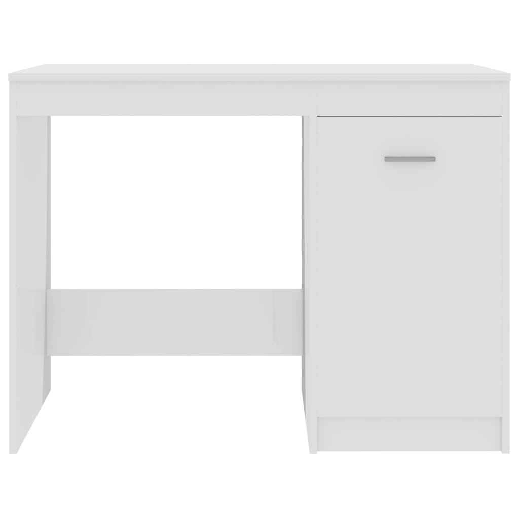 Desk High Gloss White 100x50x76 cm Engineered Wood